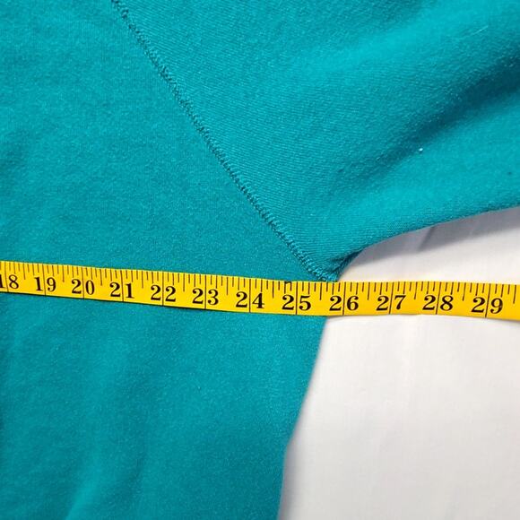 Vintage Blank Tultex Sweatshirt Teal Classic 90s Made in USA X-Large XL Crewneck - Picture 8 of 9